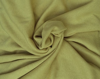 Light Yellow Poly Cotton 1x1 Tubular Ribbed Fabric by the Yard