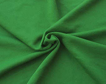 Cotton Poly French Terry Knit Fabric by the Yard Green 350GSM (For Sublimation)