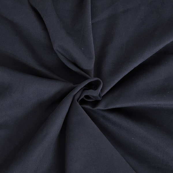 Brushed  100%  Cotton Twill Fabric  by the Yard Navy