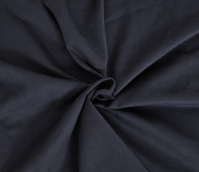 Brushed 100% Cotton Twill Fabric by the Yard Navy image 1