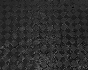 Two Tone Black Checkered Design Sequins Fabric by the Yard