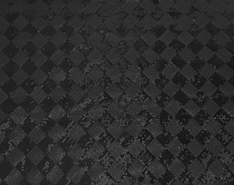 Two Tone Black Checkered Design Sequins Fabric by the Yard