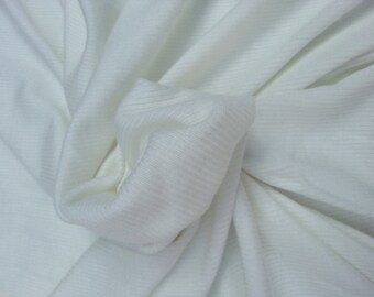 Ivory Tencel Spandex 3x3 Rib Sweater Knit Fabric by the Yard [Cashmere Feel]