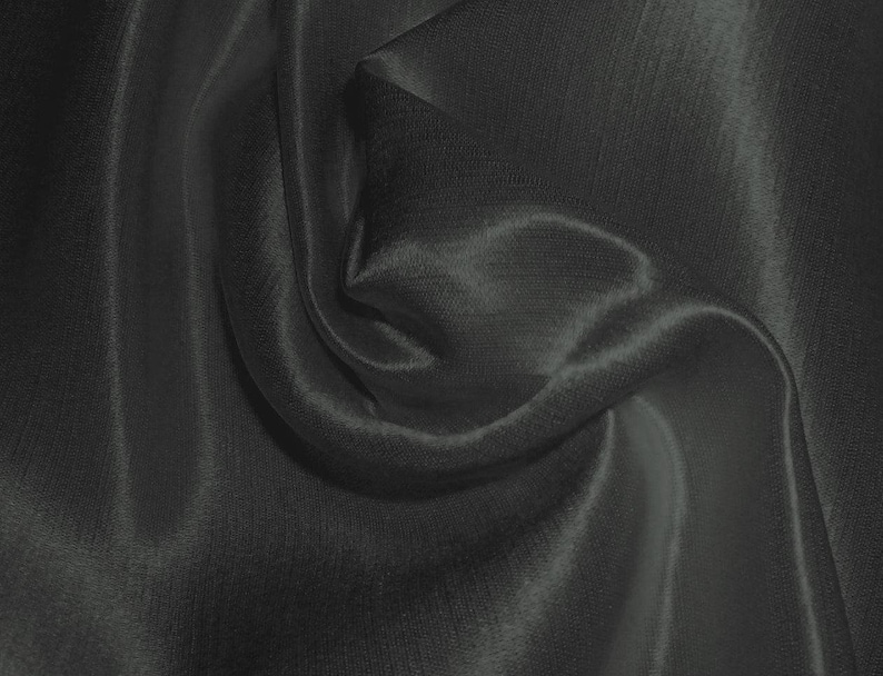 Silk Hemp Satin Woven Fabric All Natural Fiber By the Yard Bridal Black image 2