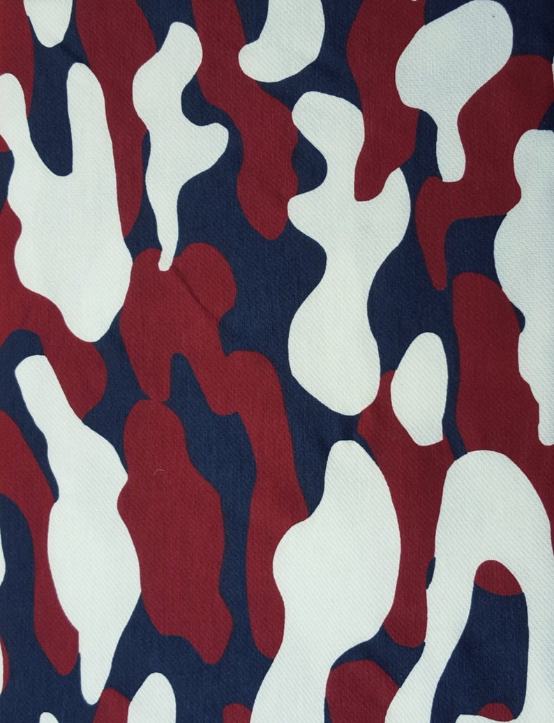 Camouflage Print Cotton Fleece Fabric by the Yard Burgundy  Etsy