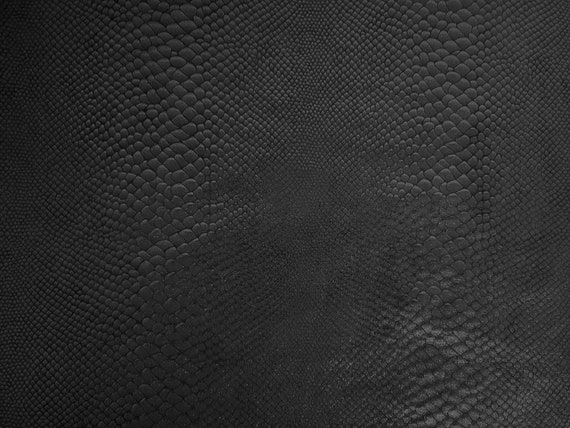 Stretchy Vegan Soft Leather Fabric by the Yard 2 Way Stretch Print 1 Black  Crocodile Skin Texture 