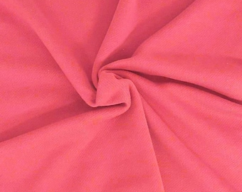 Cotton French Terry Knit Fabric by the Yard Coral 300GSM [Hoodie, Zip Up, Sweatpants, Loungewear, Bathrobe]