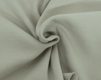 Prewashed Cotton Spandex 1x1 Rib Knit Fabric by Yard Cement Matching Fleece Available