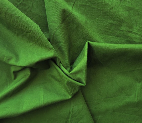 Ivy Green Cotton Twill Spandex Fabric 4 Way Stretch Fabric by the