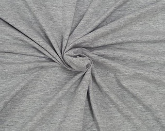 Modal Spandex Fabric Jersey Knit by the Yard Heather Gray 4 Way Stretch [Sportswear, Base Layer, Underwear, Pajamas, Headband]