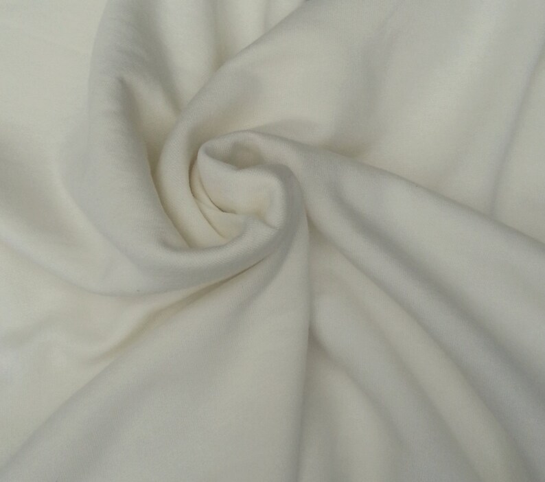 Ivory Cotton Fleece Fabric by the Yard 62w Wholesale Etsy