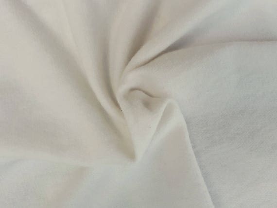 Cotton Blend Brushed Fleece Knit Fabric by the Yard off White 1 