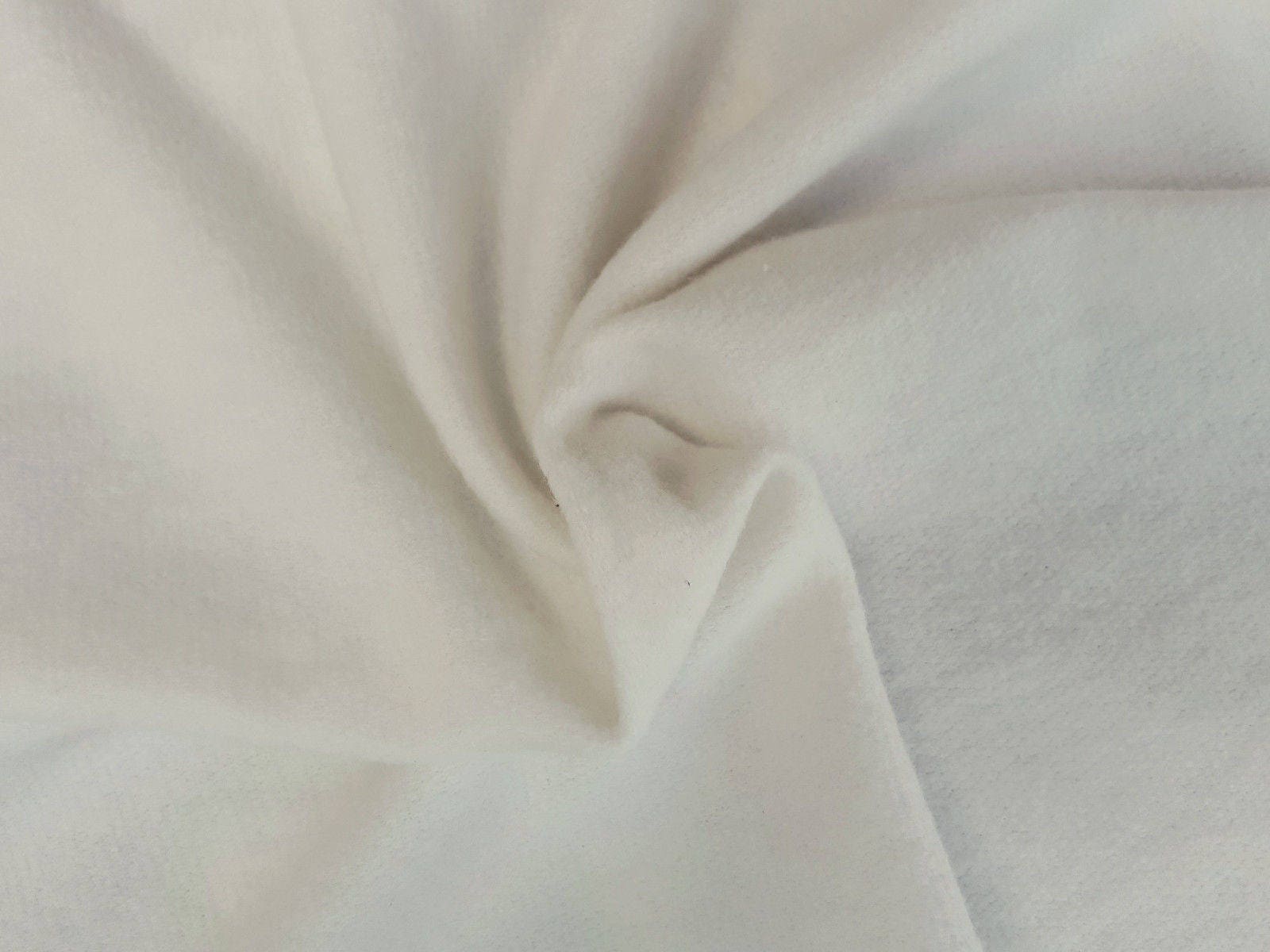 Cali Fabrics White Nantucket Sweatshirt Fleece Fabric by the Yard