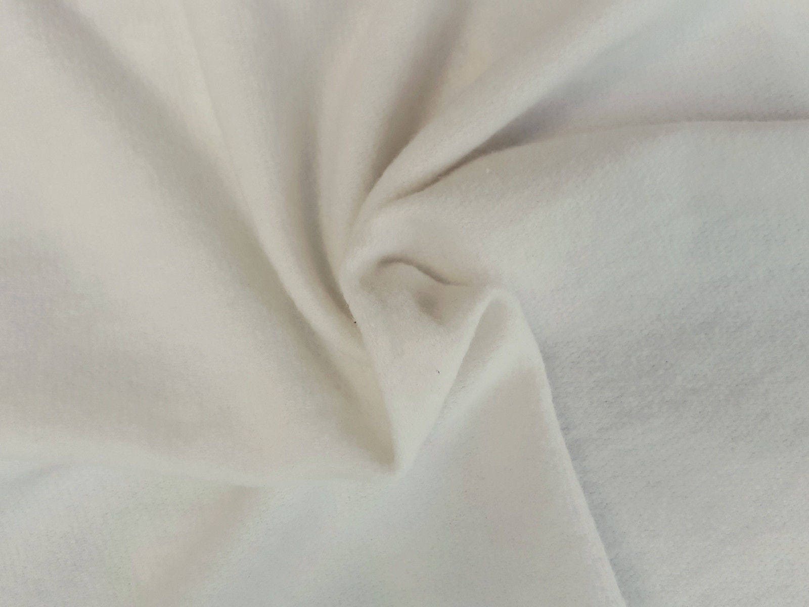 Cotton Blend Brushed Fleece Knit Fabric by the Yard Off White  Etsy