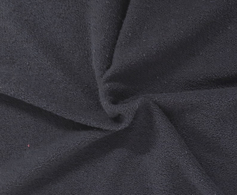 Dk Navy Cotton French Terry Knit Fabric by the Yard 460GSM Etsy