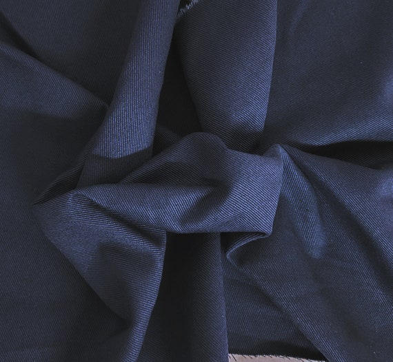 Navy 100% Cotton Bull Denim Fabric by the Yard Pre Washed 400GSM 20oz 7/21