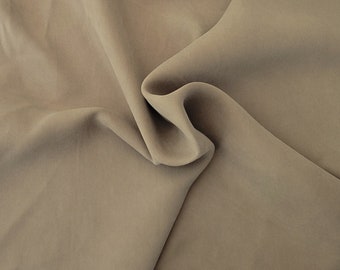 100% Cupro Tencel Twill (Gabardine)  Woven Fabric by the Yard Putty 250 GSM Made in the USA