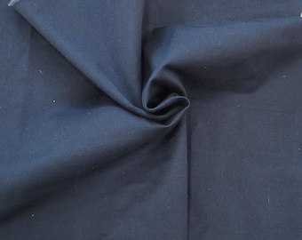 100% Cotton Twill Fabric by the Yard Navy Satin Finish