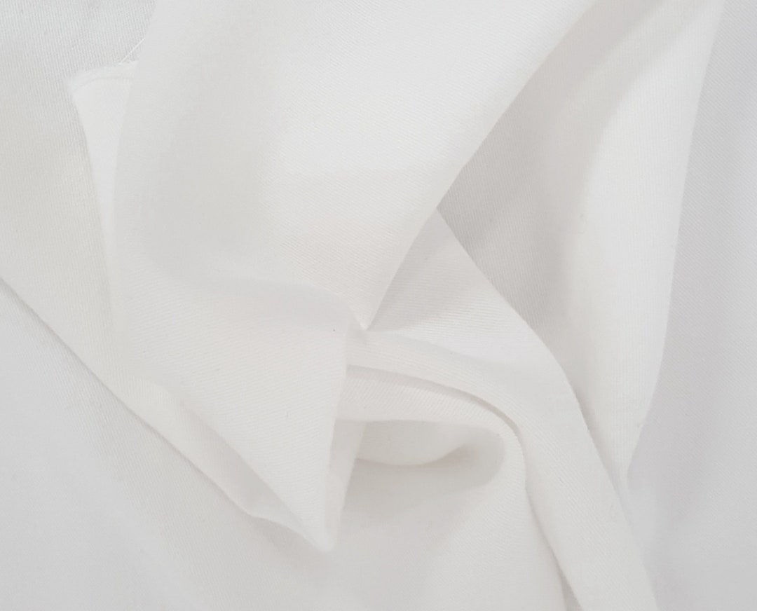 White Tencel Cotton Twill Woven Fabric by the Yard Pre Washed Etsy