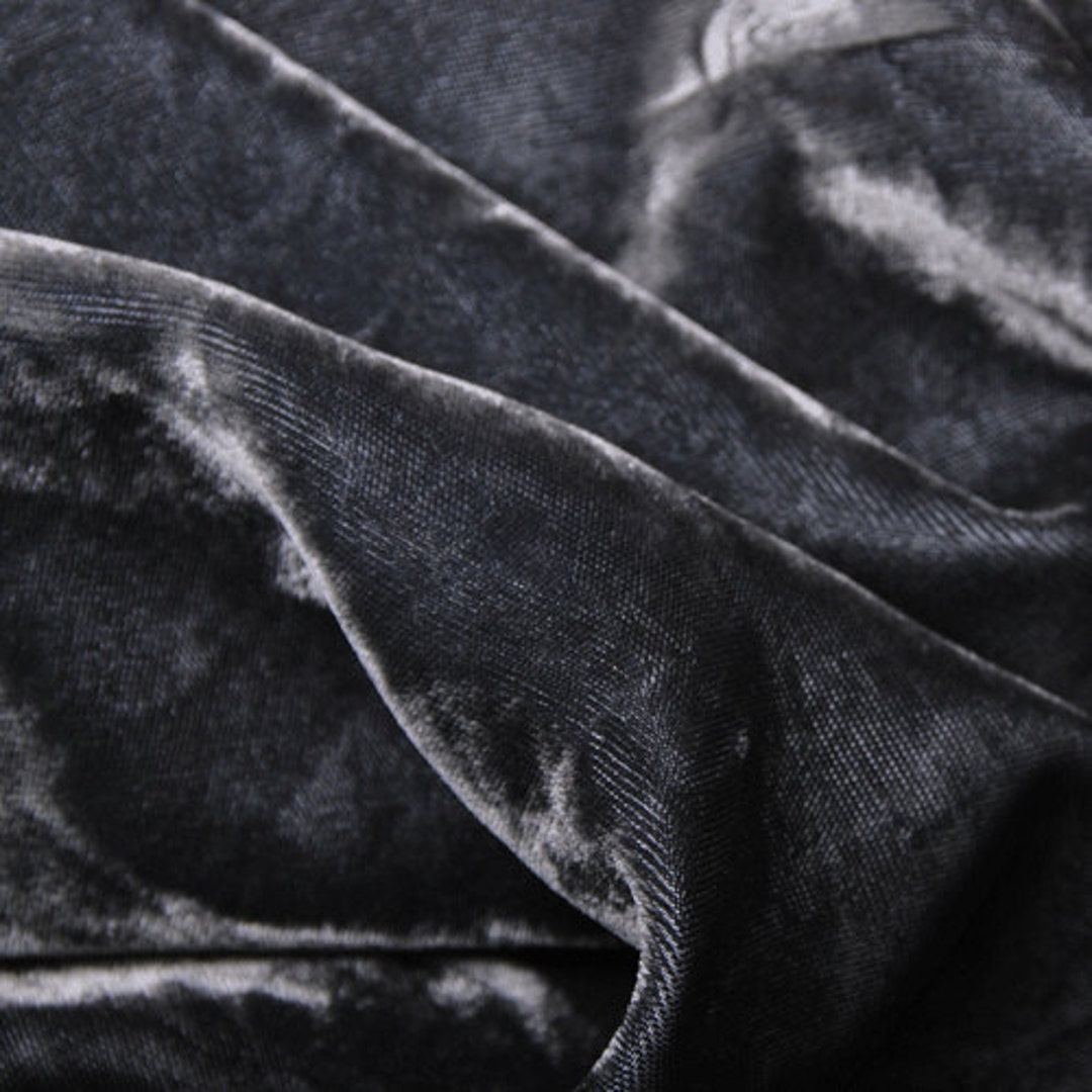 Charcoal Silk Velvet Fabric