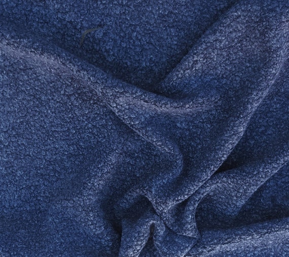 Blue Sherpa Knit Fleece Modal Blend Fabric by the Yard Very Etsy