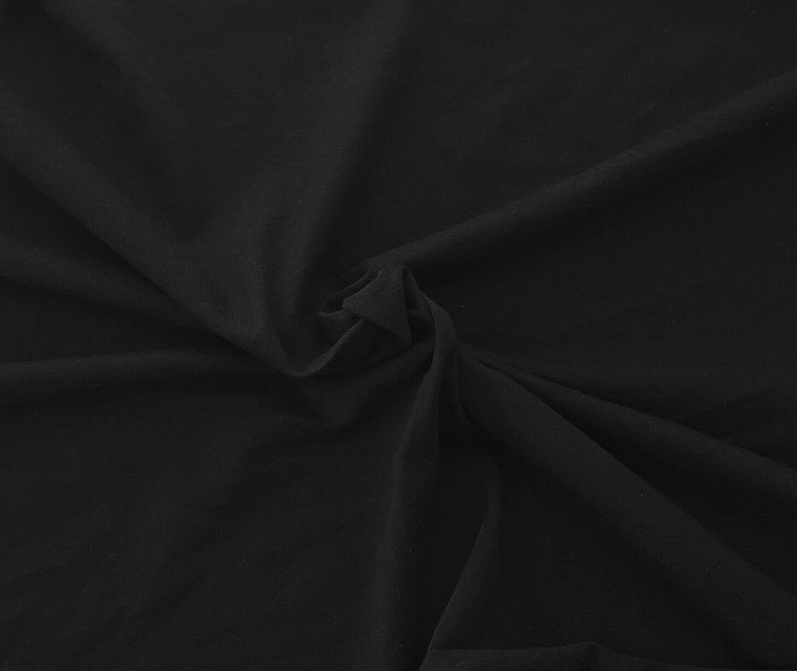 Black Cotton Jersey Knit Fabric by the Yard 73width Etsy