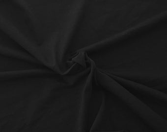 Black Cotton Jersey Knit Fabric by the Yard 73"WIDTH