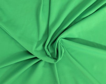 Green Nylon Spandex 1x1 Rib Knit Fabric by the Yard 4 Way Stretch