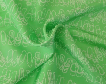 100% Silk Charmeuse Fabric by the Yard Shoe Print #22822 -35