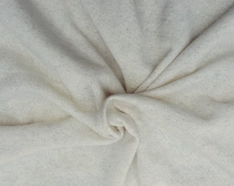 4 YDS Natural with Gray Cotton French Terry Knit Fabric [Hoodie, Zip Up, Sweatpants, Loungewear, Bathrobe]