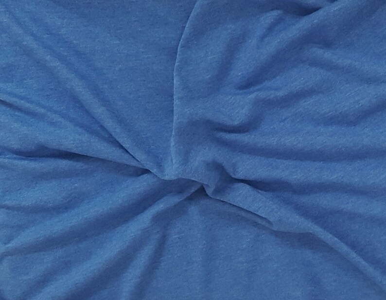 Heather Royal Cotton Fabric Jersey Knit by the Yard 68 W Etsy