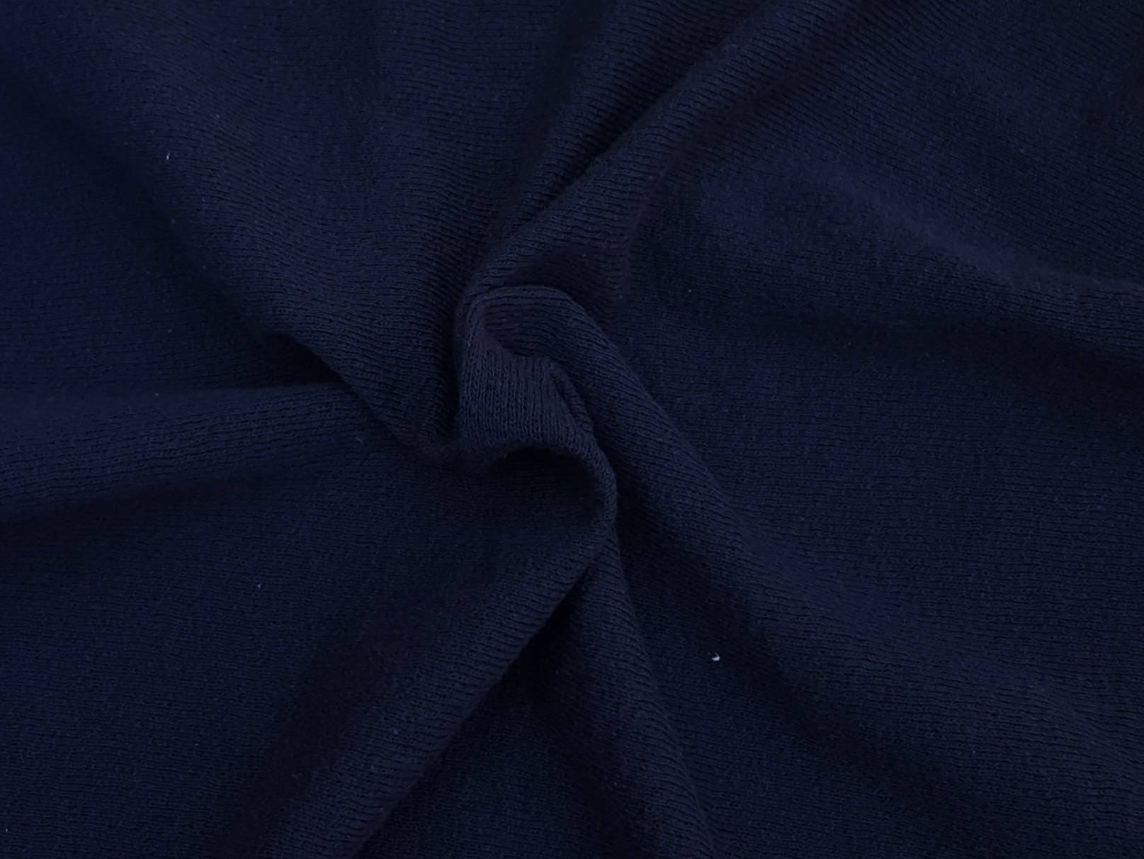 Dark Navy Cotton Knit Fabric by the Yard Double Crepe Heavy | Etsy