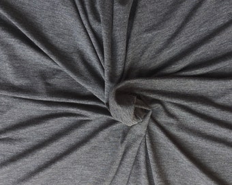 Micro Modal Rayon Spandex Fabric #CH Jersey Knit by the Yard Heather Charcoal