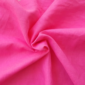 100% Woven Linen Fabric By the Yard and Wholesale Hot Pink
