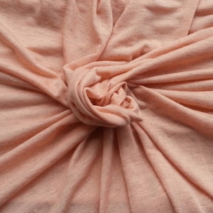 Linen Blend JERSEY Knit Fabric By the Yard Salmon (Pink) [Shirt, Tanks, Pant, Nightgown, Undergarment]