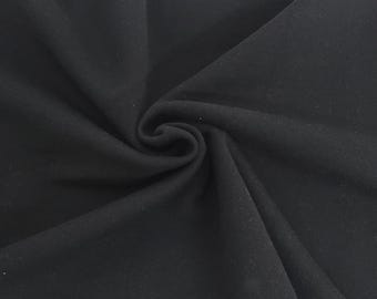 Black 100% Sweatshirt Cotton French Terry Knit Fabric by the Yard 310 GSM 20.8oz [Hoodie, Sweatshirt, Jogger]