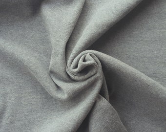 Cotton Blend 1x1 Rib Knit Fabric by The Yard Heather Gray
