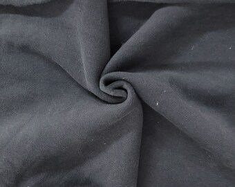 1 1/4 YARD Dark Charcoal Cotton Blend Sweatshirt Fleece Knit Fabric  300GSM 52"Wide