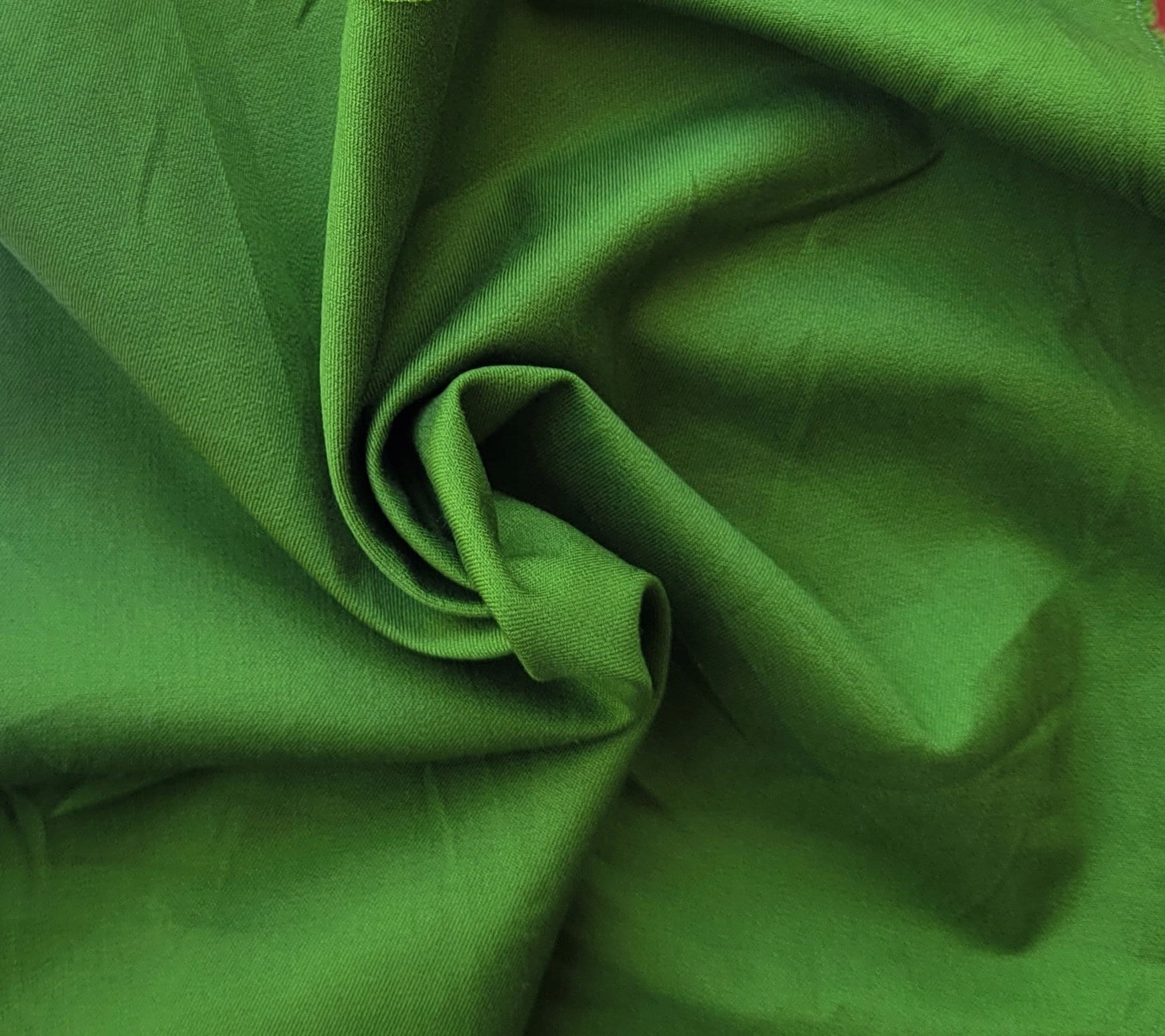 Ivy Green Cotton Twill Spandex Fabric by the Yard 2 Way Stretch 