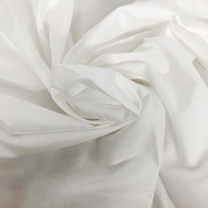 White 100% Cotton Poplin Woven Fabric by the Yard [Scrubs, Shirt, Pajama, Bedding]