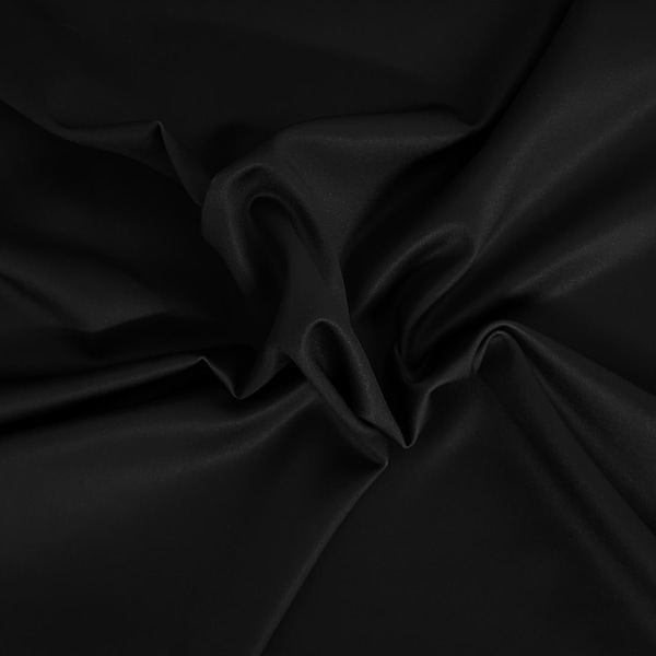2 Sided Black Polyamide / Nylon  Spandex Activewear Performance Knit Fabric 250GSM By the Yard 4 Way Stretch