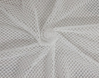 White Cotton Fishnet Fabric By the Yard 82" Width