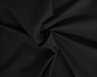 Black Ponte Roma Knit Fabric by the Yard Viscose Rayon Spandex 310 GSM [Workwear, Blazer, Skirt]