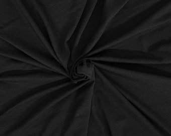 Black Modal Cotton Spandex Fabric Jersey Knit by the Yard 120GSM