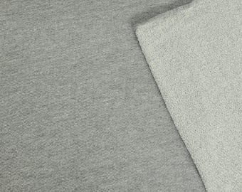 Heather Gray Cotton Blend French Terry Knit Fabric by the Yard 220GSM 65"Width [Hoodie, Sweatshirt, Jogger]