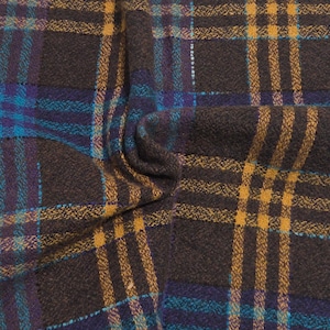 Deadstock Wool Plaid Woven Fabric by the Yard [Coat, Saddle Pads, Sweater, Tote, Blanket]