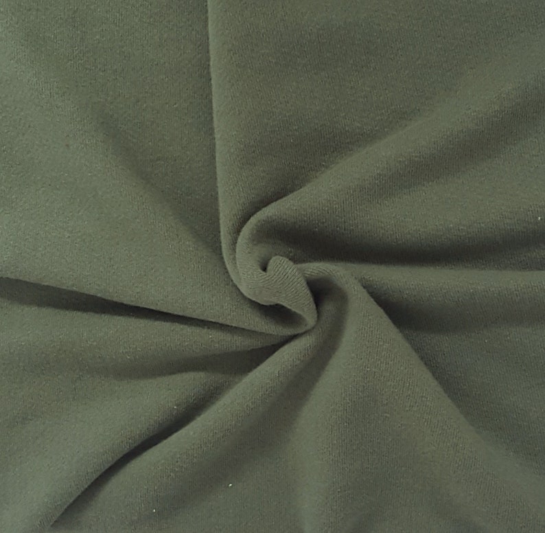 Army Green Cotton French Terry Knit Fabric by the Yard 390GSM HEAVY WEIGHT 10//18
