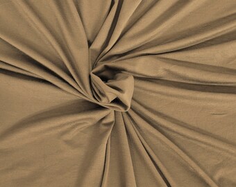 Stretchy Mocha #1 Bamboo Spandex Fabric Jersey Knit by the Yard [Maternity Dress, Loungewear, Baby Apparel, Crib Sheets]