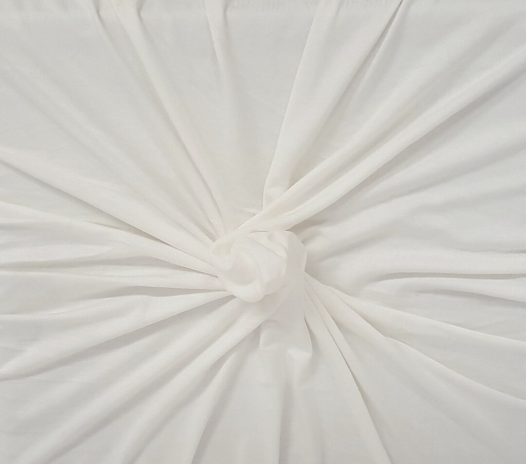 Ivory Bamboo Spandex Fabric Jersey Knit by the Yard 4 Way Stretch ...