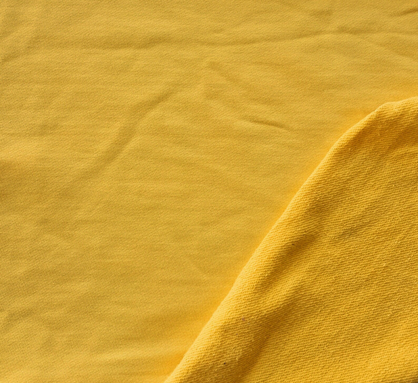 Cotton French Terry Knit Fabric by the Yard Amber Yellow Etsy